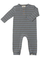 Me & Henry Me & Henry-  Mason Ribbed Henley Grey/Cream/Blue Romper