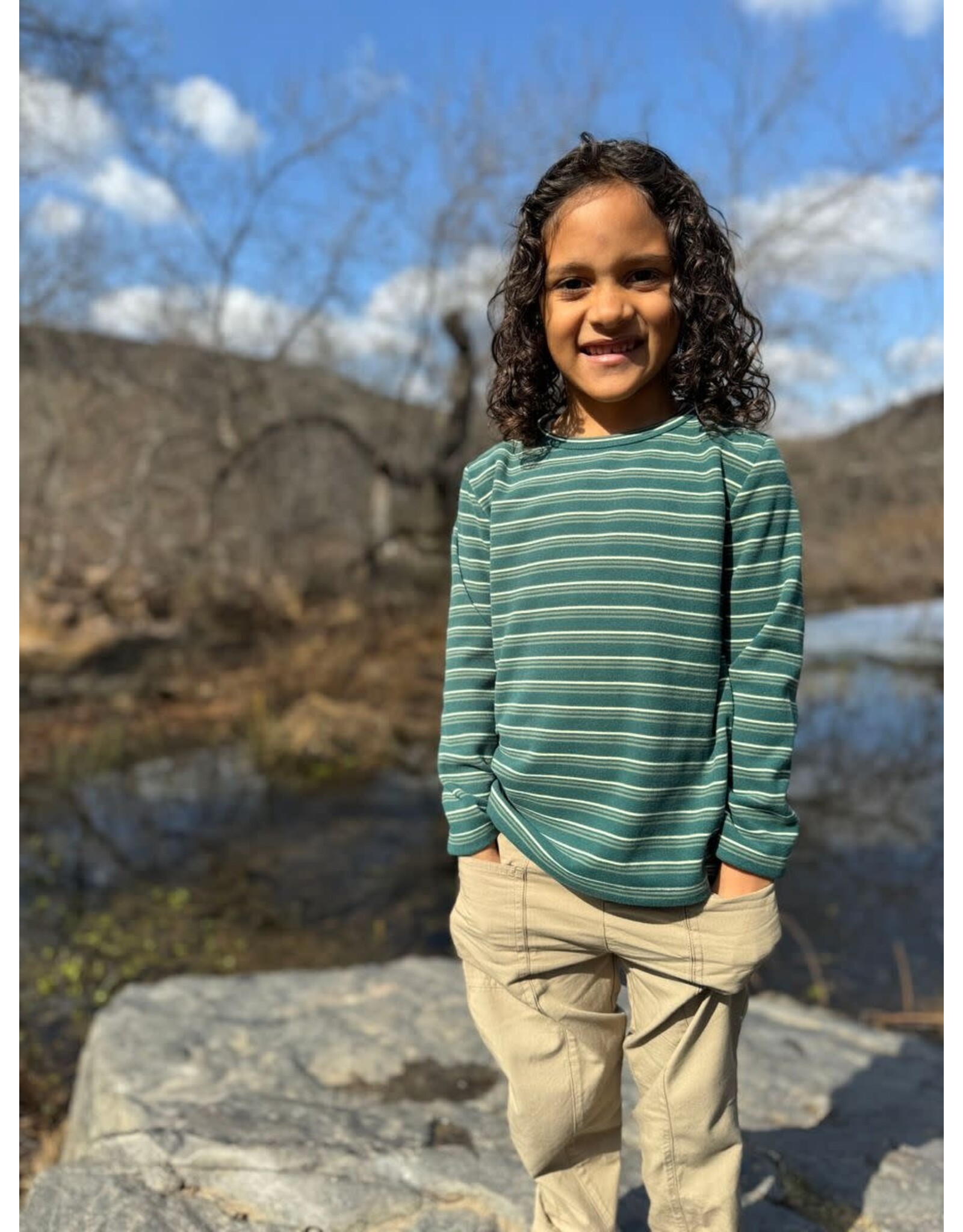 Me & Henry Me & Henry- Toby Tee: Green/White Stripe