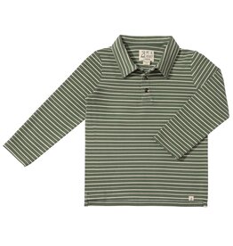 Me & Henry Me & Henry- Spencer Polo: Forest/Cream