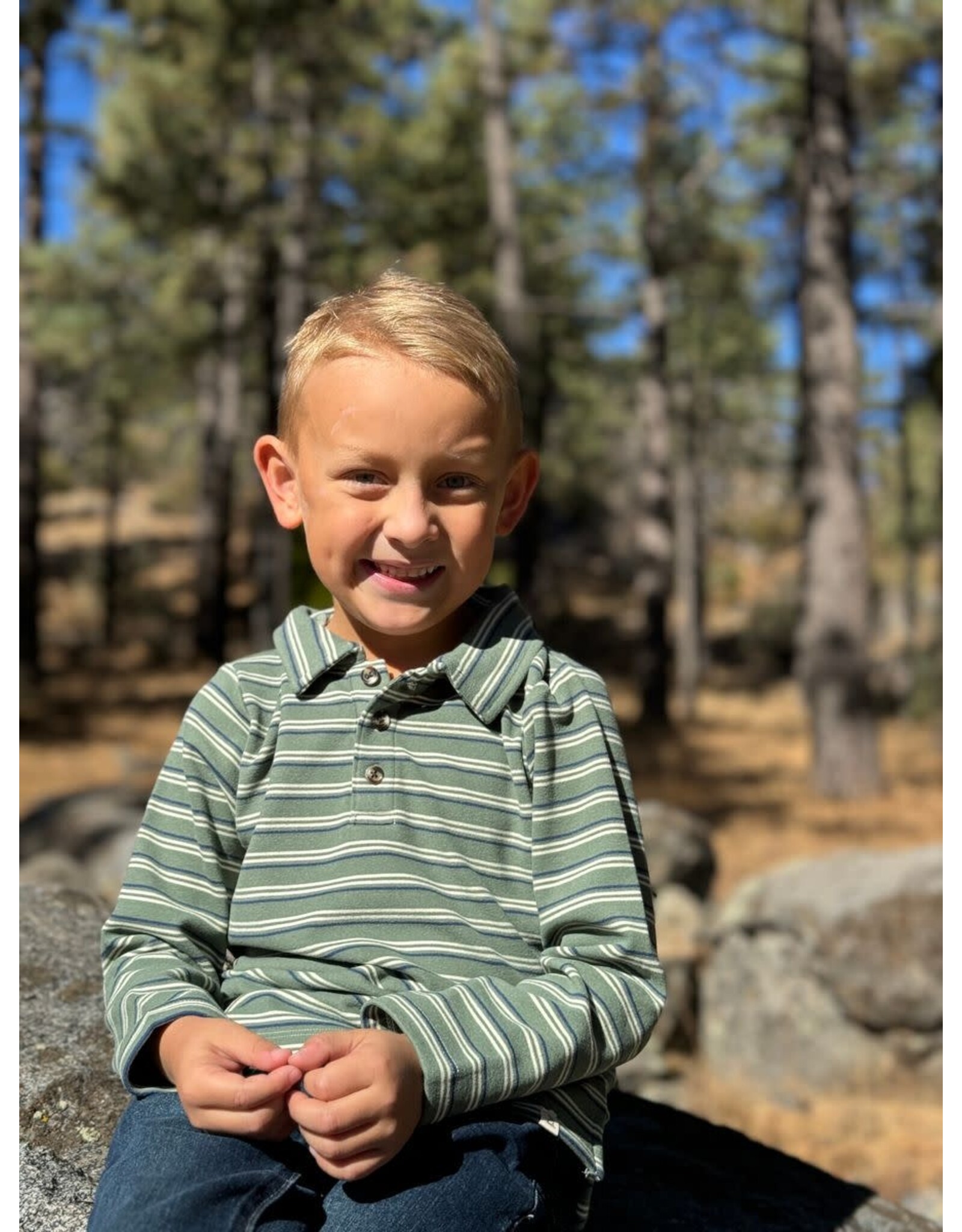 Me & Henry Me & Henry- Spencer Polo: Forest/Navy