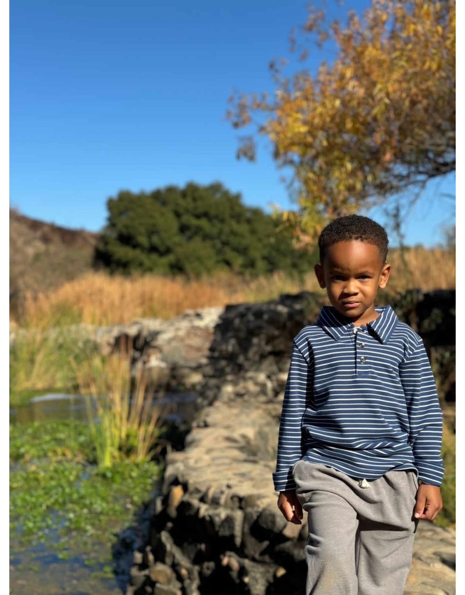 Me & Henry Me & Henry- Spencer Polo: Navy/White