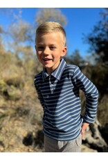 Me & Henry Me & Henry- Spencer Polo: Stripe Navy/White