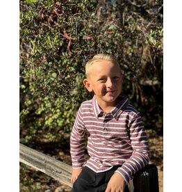 Me & Henry Me & Henry- Spencer Polo: Burgundy/Cream