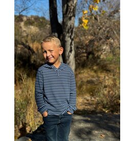 Me & Henry Me & Henry- Roger Hooded Top: Navy/White