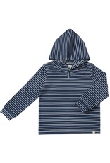 Me & Henry Me & Henry- Roger Hooded Top: Navy/White