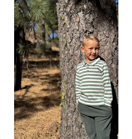 Me & Henry Me & Henry- Midway Polo: Green/Cream Stripe