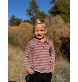 Me & Henry Me & Henry- Midway Polo: Red/Black Stripe