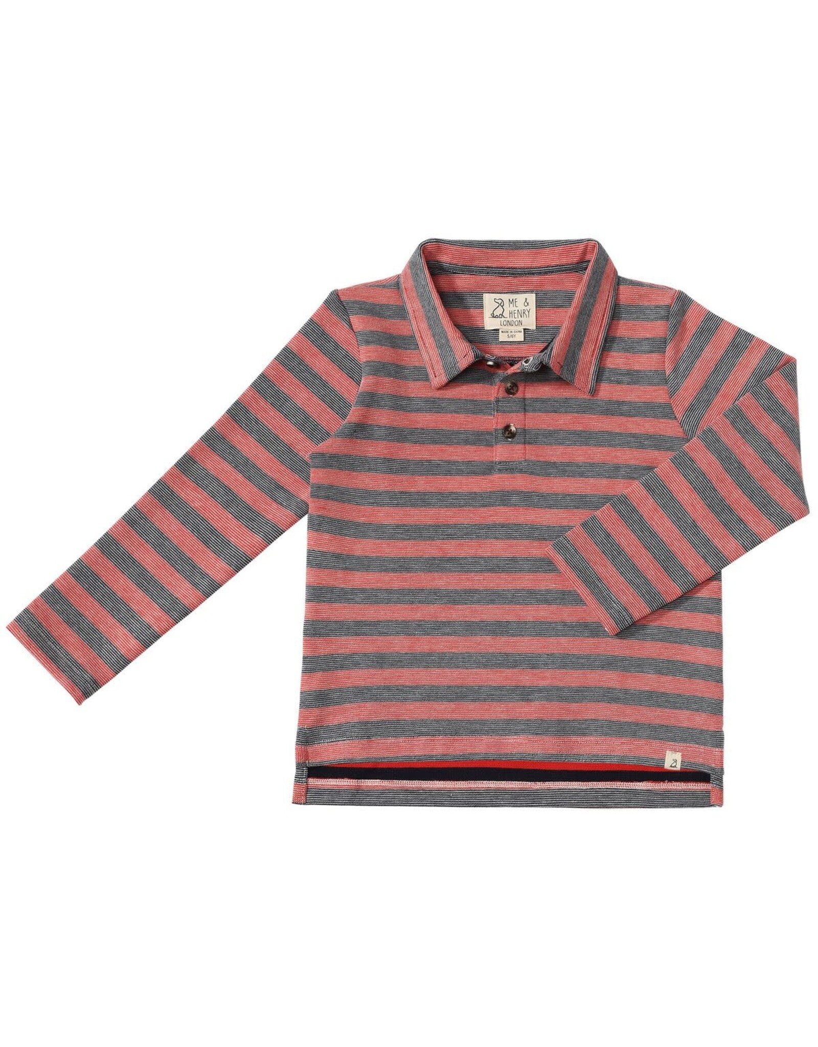 Me & Henry Me & Henry- Midway Polo: Red/Black Stripe