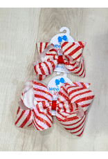 Wee Ones- Red & White Stripe Sequin Bow