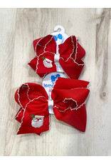 Wee Ones- Red Santa Moonstitch Bow