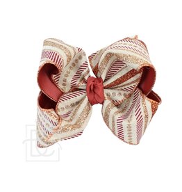 Beyond Creations Beyond Creations- Fall New Rust/Oatmeal Glitter Stripe 5.5"XL Knot