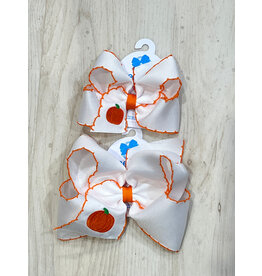 Wee Ones-  Harvest Pumpkin Moonstitch Bow