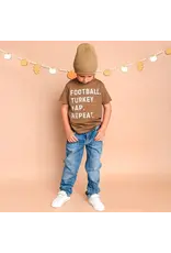 Sweet Wink- Football Turkey Nap Repeat S/S T-Shirt: Mocha