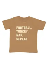 Sweet Wink- Football Turkey Nap Repeat S/S T-Shirt: Mocha