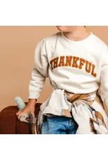 Sweet Wink- Thankful Patch Varsity Thanksgiving Sweatshirt