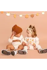 Sweet Wink- Thankful Patch Varsity Thanksgiving L/S Romper