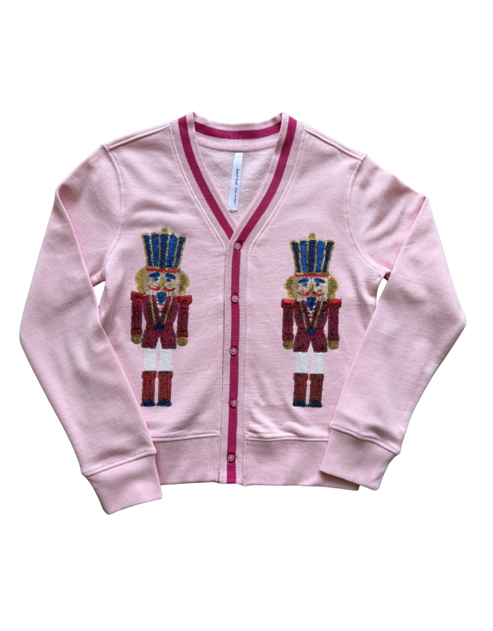 Sweet Soul- Sequin Nutcracker Light Pink Cardigan