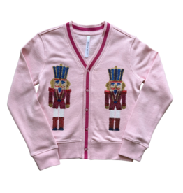 Sweet Soul- Sequin Nutcracker Light Pink Cardigan