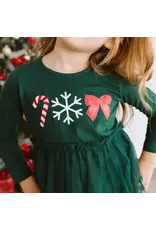 Sweet Wink- Emerald Candy Cane L/S Tutu Dress