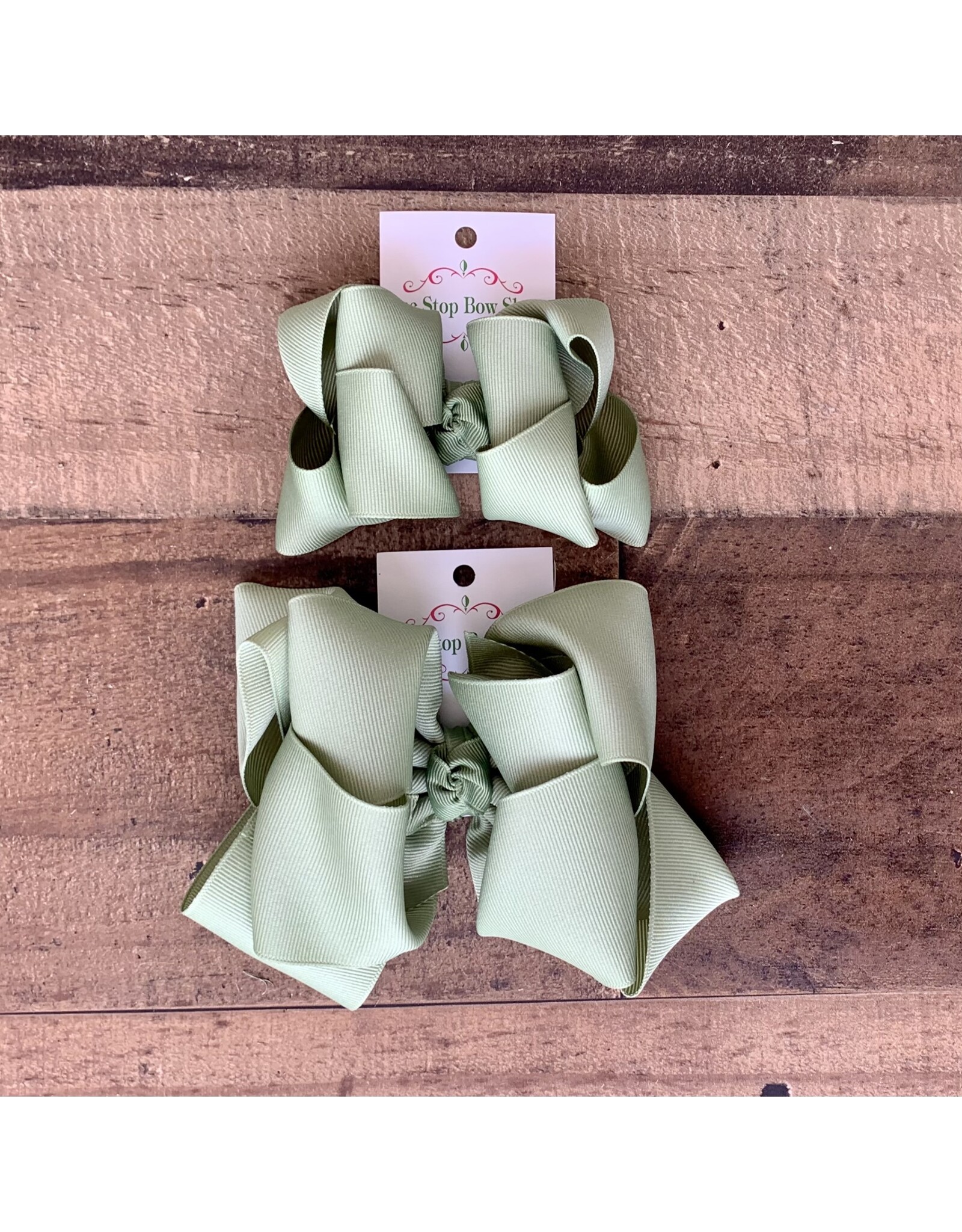 One Stop Bow Shop OS- Moss Stacked Grosgrain Bow
