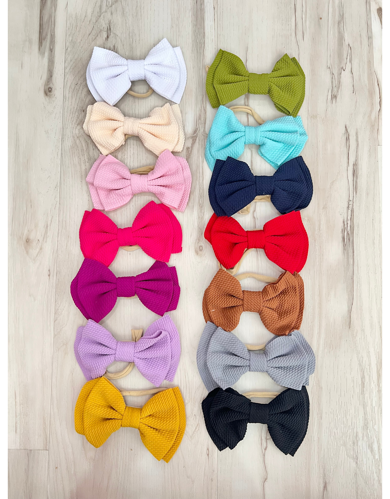 Double Textured Waffle Bow Headband