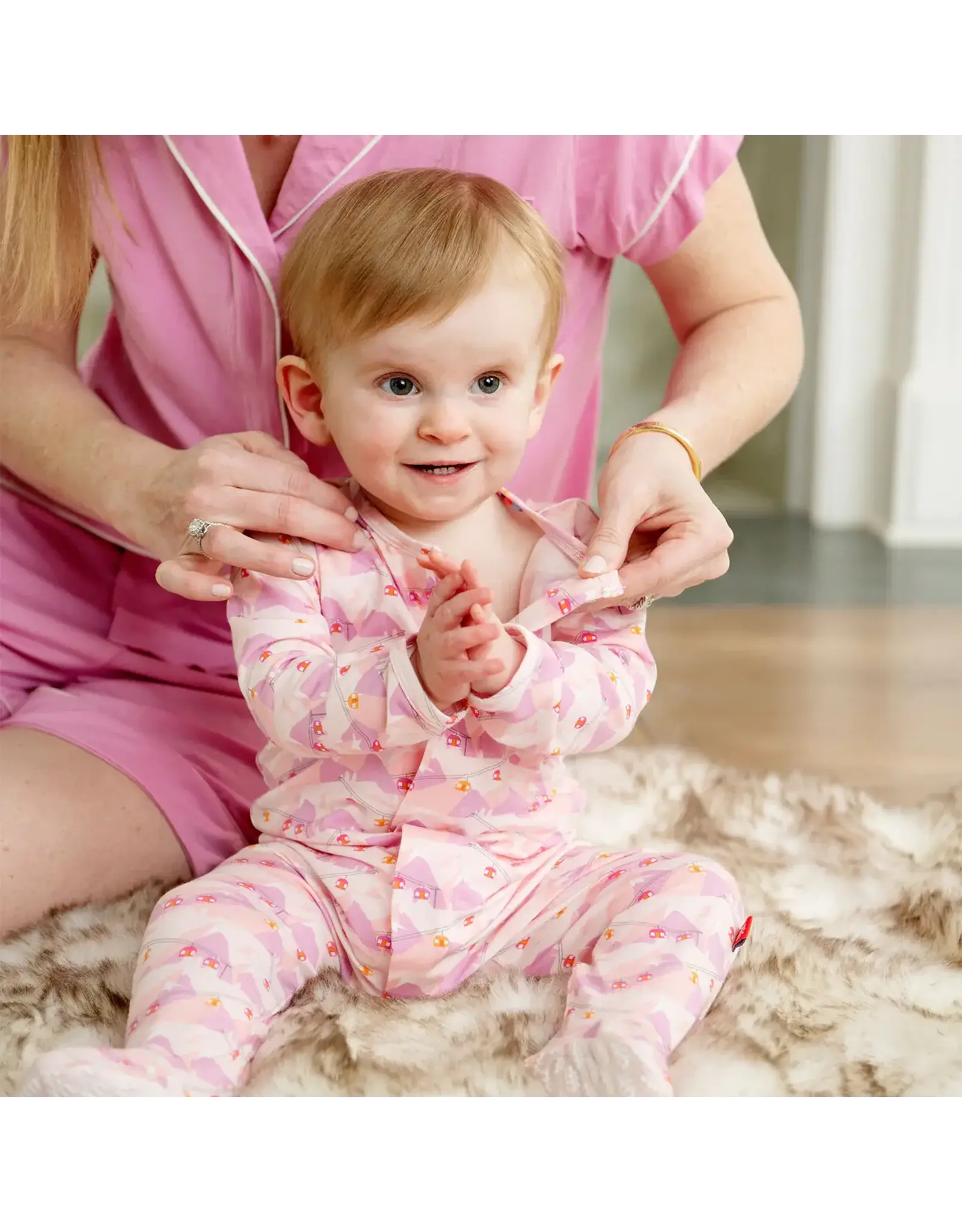 Magnetic Me Magnetic Me- Pink Apres Chic Modal Footie