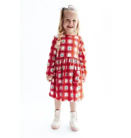 Mila & Rose Mila & Rose- Plaid Trees L/S Pocket Twirl Dress