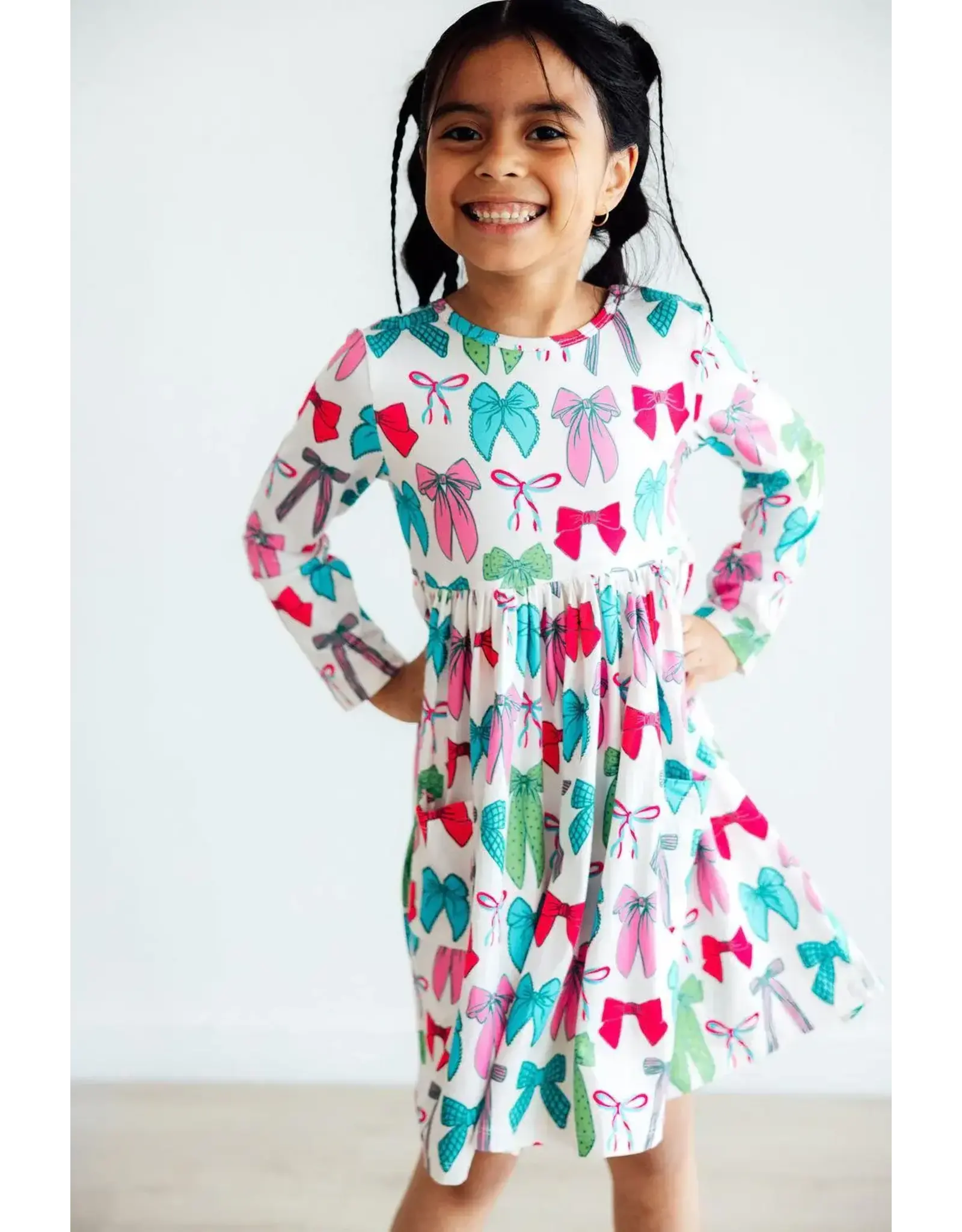 Mila & Rose Mila & Rose- Twirls & Ties L/S Pocket Twirl Dress