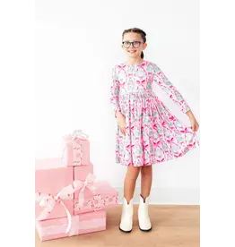 Mila & Rose Mila & Rose- Jingle Bows L/S Pocket Twirl Dress