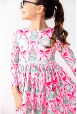 Mila & Rose Mila & Rose- Jingle Bows L/S Pocket Twirl Dress