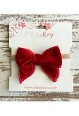 Mila & Rose Mila & Rose- Red Velvet Classic Bow Headband
