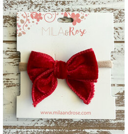 Mila & Rose Mila & Rose- Red Velvet Classic Bow Headband