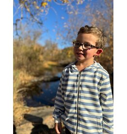 Me & Henry Me & Henry- Bellamy Hooded Top: Blue/Cream