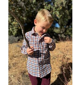 Me & Henry Me & Henry- Atwood: Blue/Burgundy/Cream Shirt