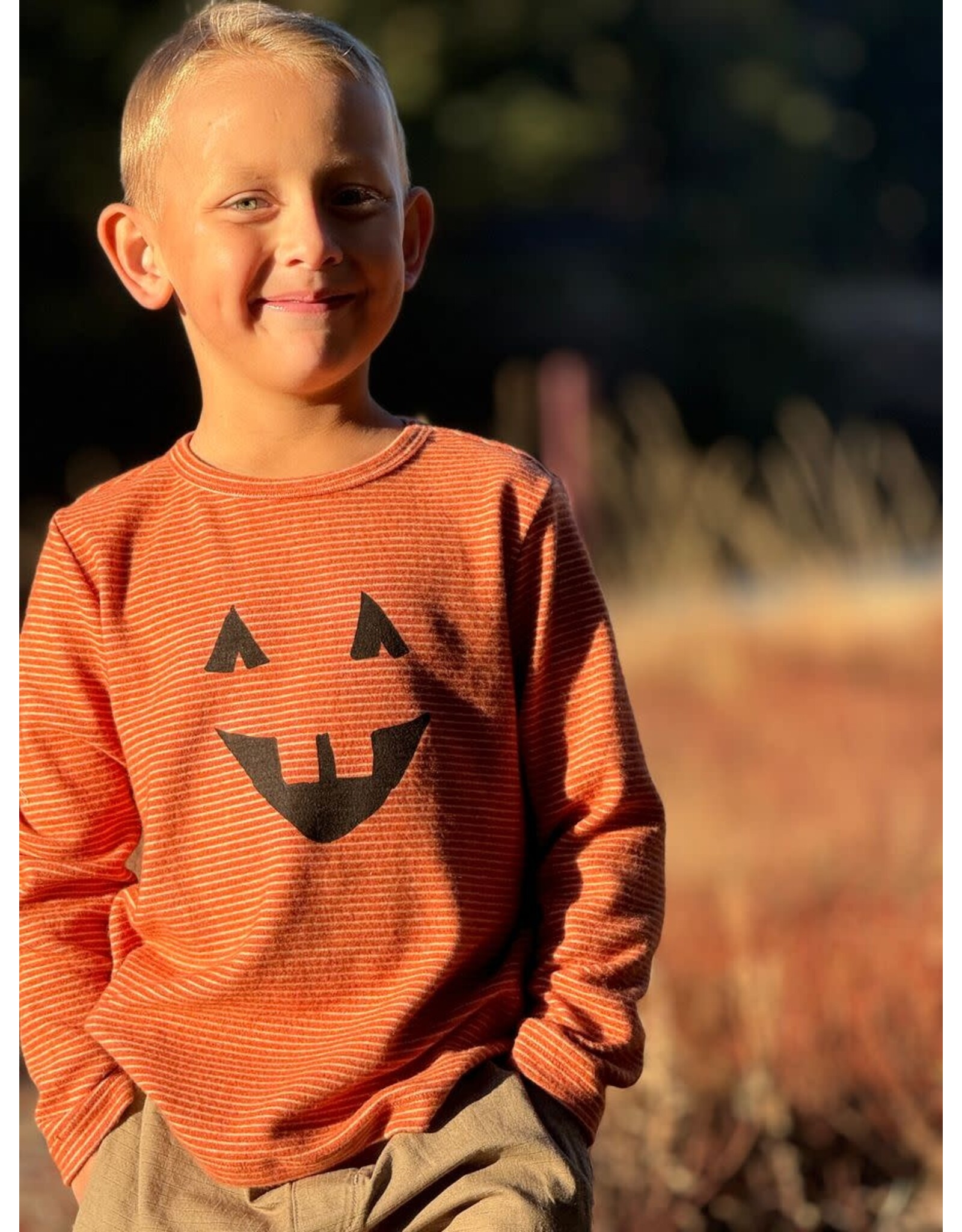 Me & Henry Me & Henry- Pumpkin Smile Printed Tee