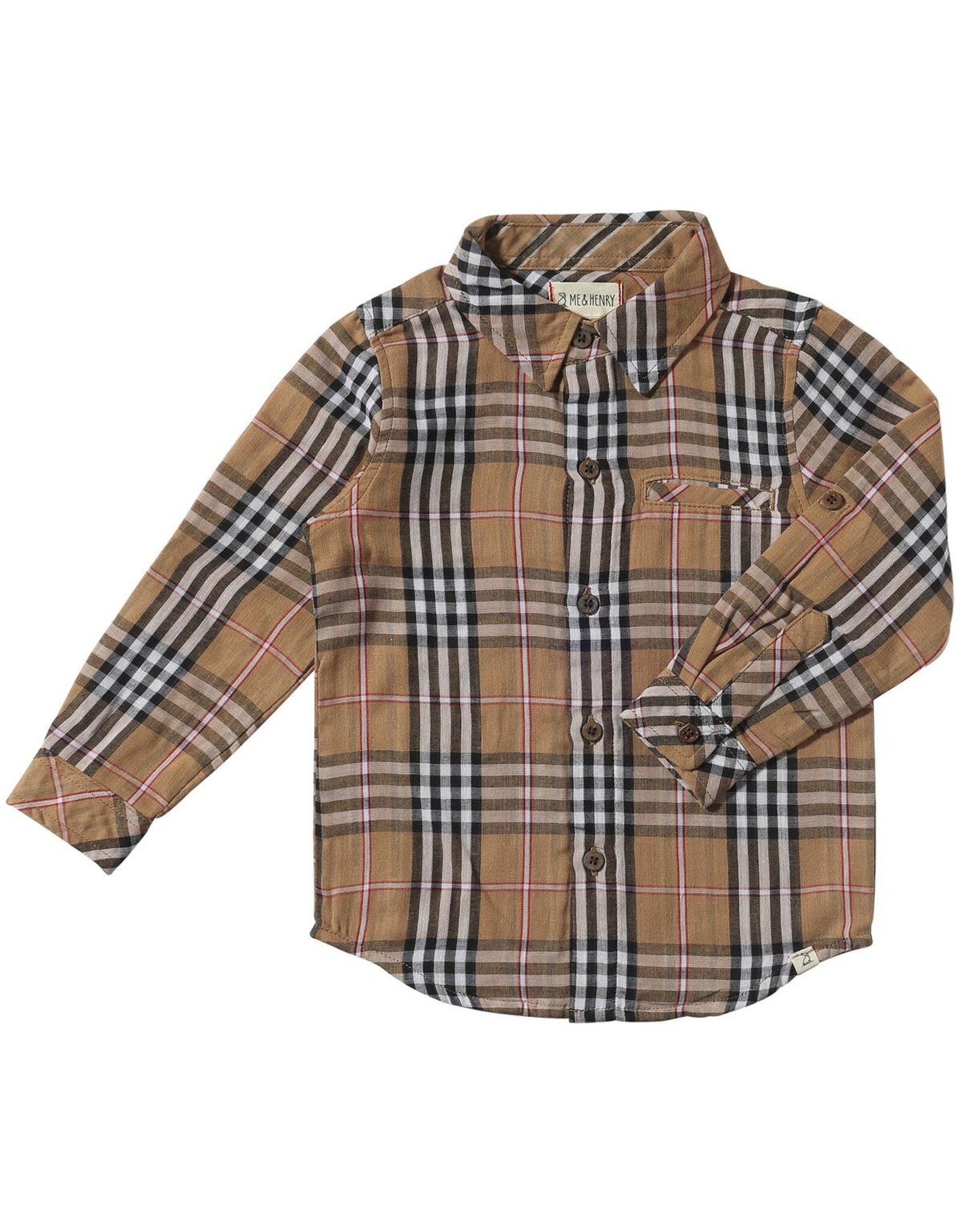 Me & Henry Me & Henry- Atwood: Brown/Blk/Red Plaid Shirt