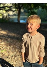 Me & Henry Me & Henry- Adams: Beige Ribbed Henley Shirt