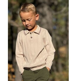Me & Henry Me & Henry- Jayden: Beige Knitted Polo