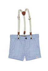 Me & Henry Me & Henry- Captain Suspender Shorts: Blue Heathered