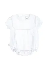 Paty Inc. Paty Inc. - White w/ Pink Piping Bib Pima Bubble