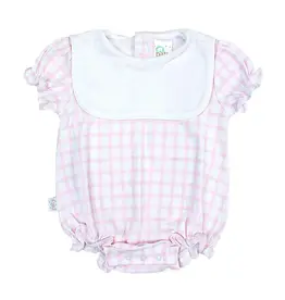 Paty Inc. Paty Inc. - Pink Gingham Bib Pima Bubble