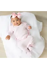 Paty Inc. Paty Inc.- Pink w/Pink Trim Overlap Shoulder Newborn Gown