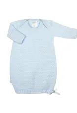 Paty Inc. Paty Inc.- Blue w/Blue Trim Overlap Shoulder Newborn Gown