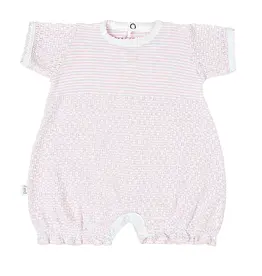 Paty Inc. Paty Inc. - Stripe Pink w/Pink Trim S/S Knit Romper