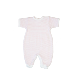 Paty Inc. Paty Inc. - Pinstripe Pink  S/S Knit Romper