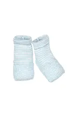 Paty Inc. Paty Inc.- Blue w/Blue Trim Knit Booties: Newborn