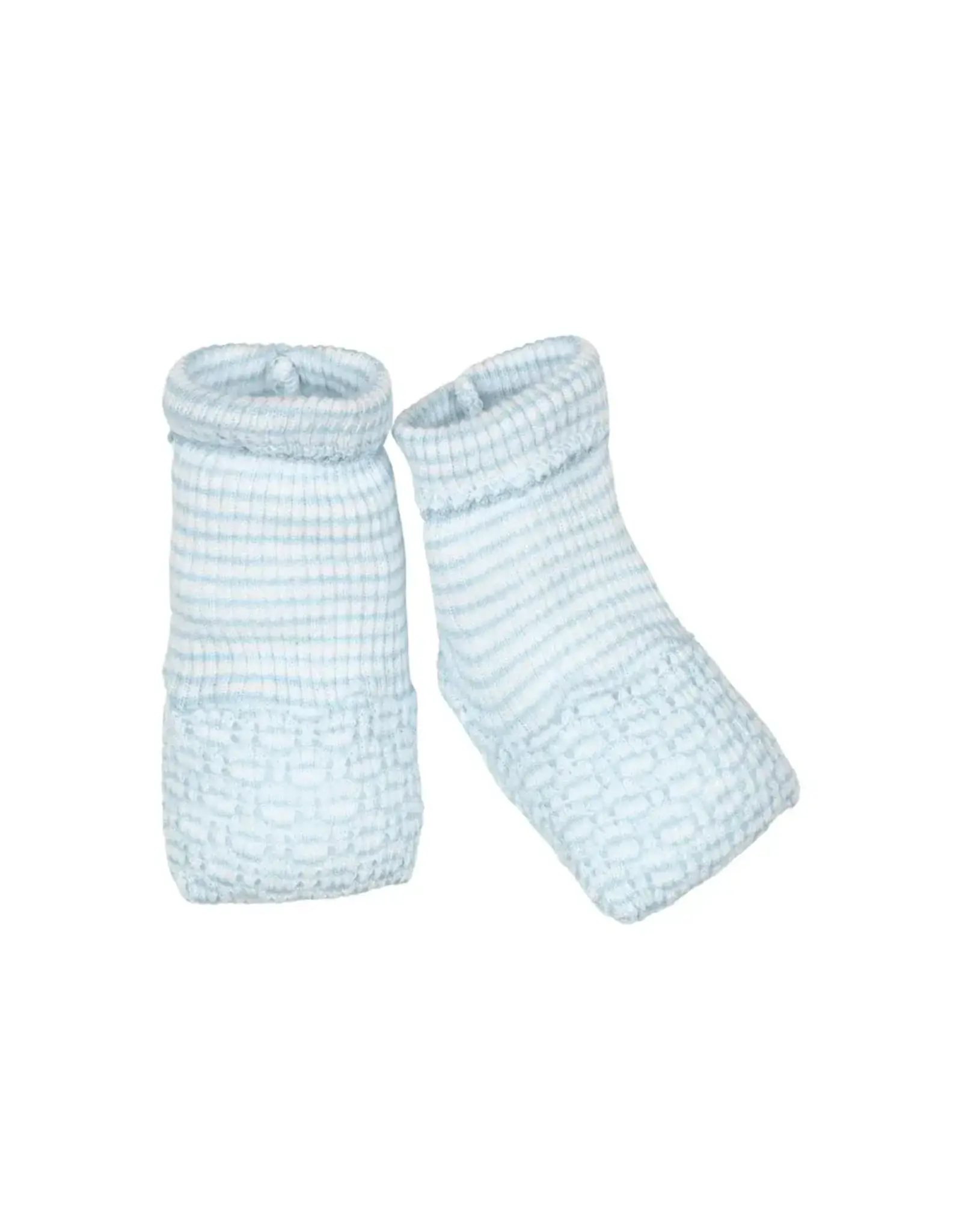 Paty Inc. Paty Inc.- Blue w/Blue Trim Knit Booties: Newborn