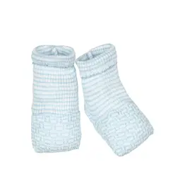 Paty Inc. Paty Inc.- Blue w/Blue Trim Knit Booties: Newborn