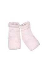Paty Inc. Paty Inc.- Pink w/Pink Trim Knit Booties: Newborn