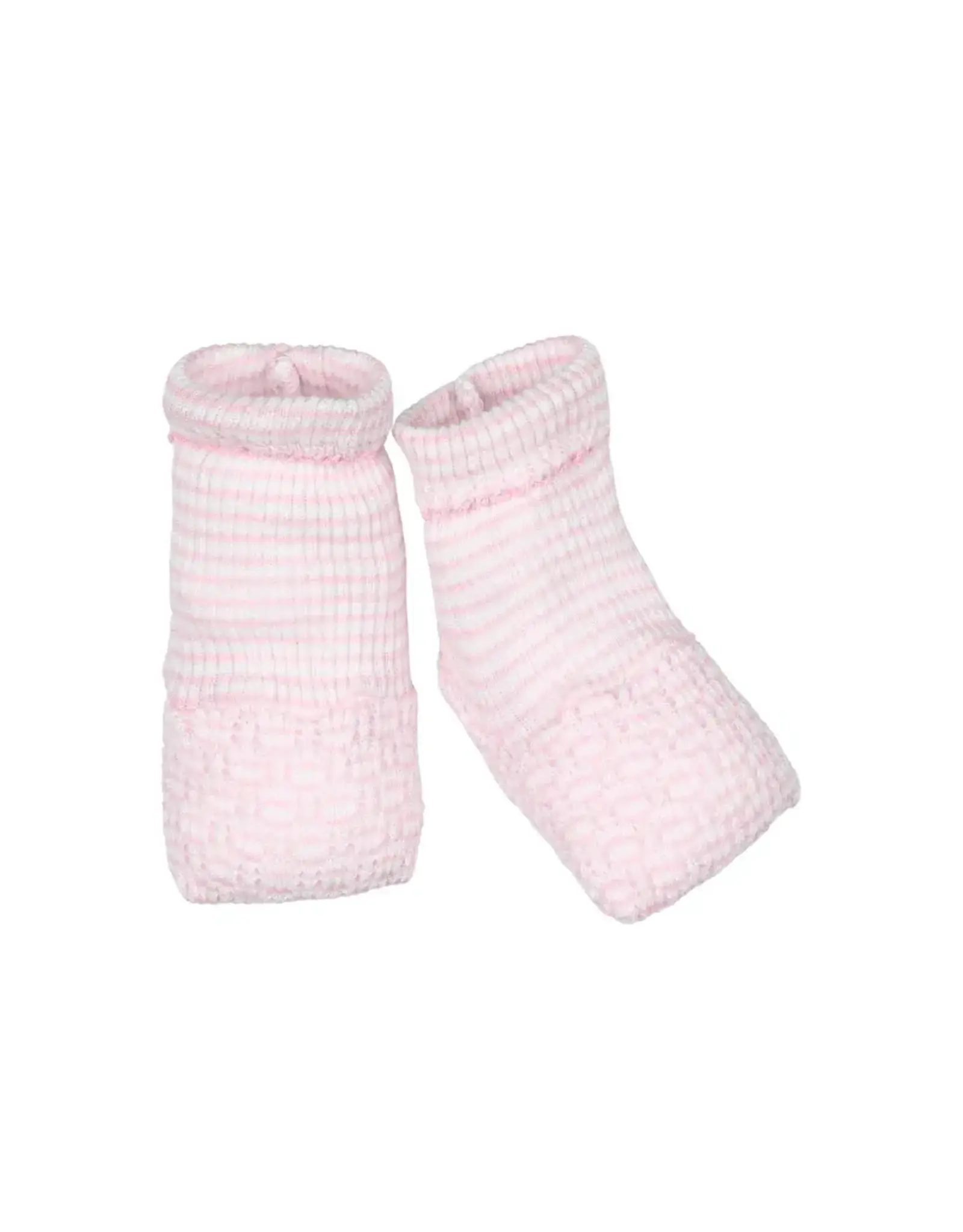 Paty Inc. Paty Inc.- Pink w/Pink Trim Knit Booties: Newborn